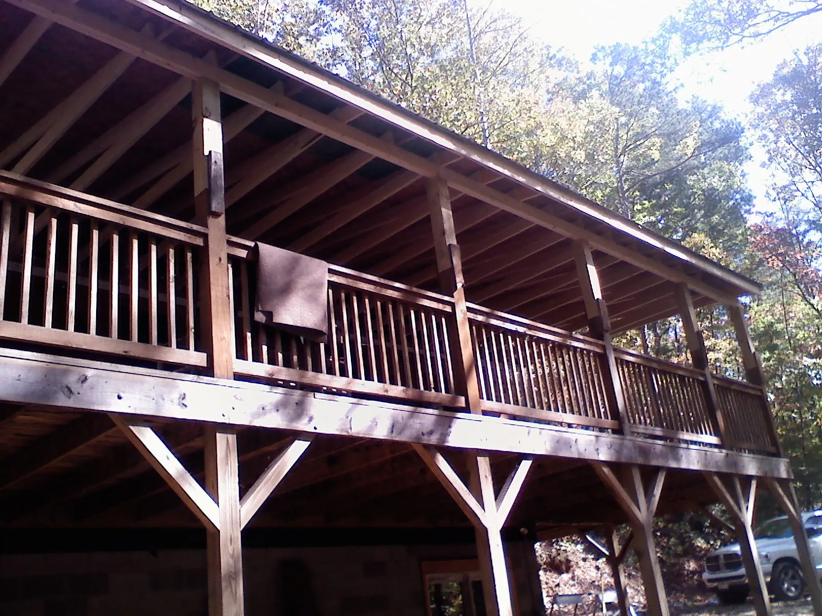 Timber framing under a new elevated porch and deck — Roof Leak Repair in Victory Mills by Roofing Brothers